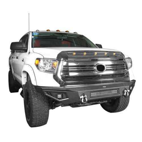 Full Width Steel Front Bumper w/ D-Ring Fit 2014-2021 Toyota Tundra Pickup Truck - Picture 3 of 14