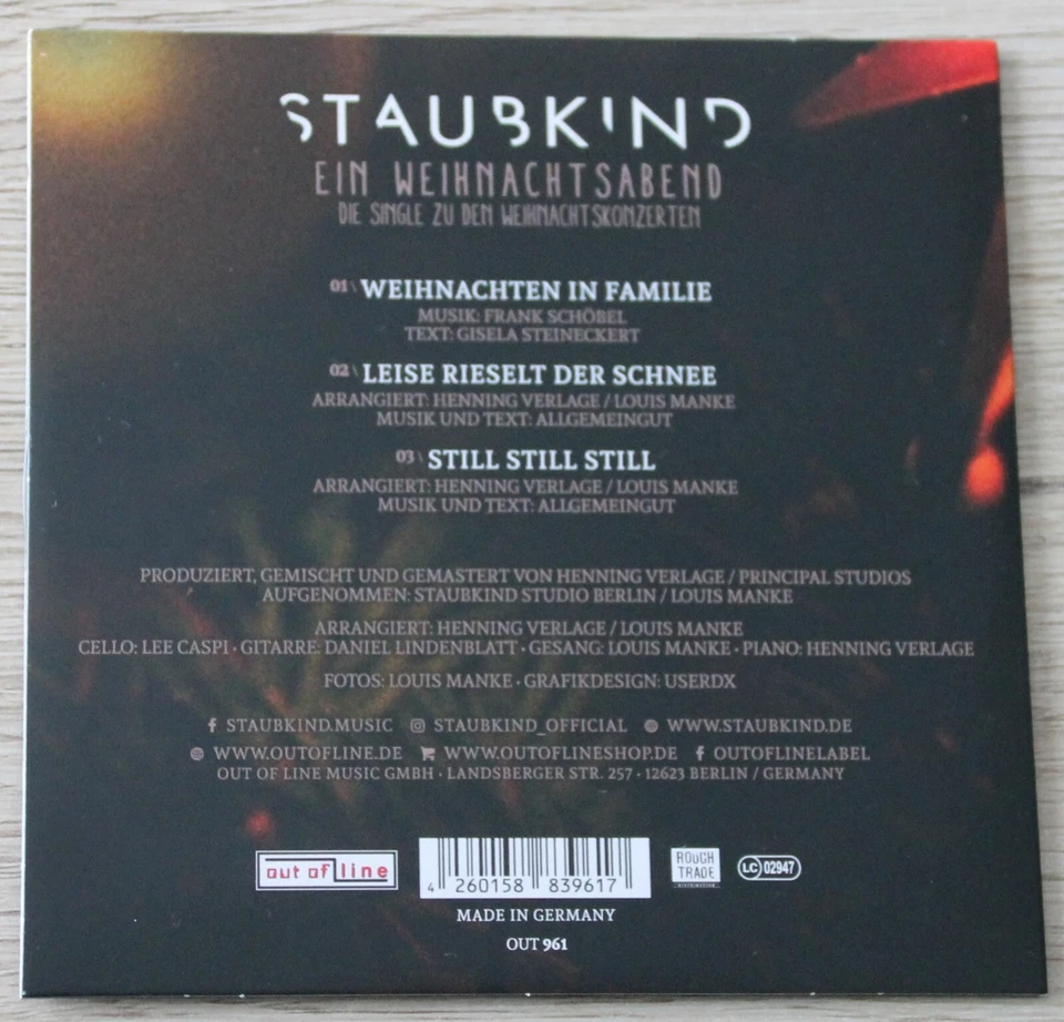 Staubkind CD Ein Weihnachtsabend - Die Single Zu Den Weihnachtskonzerten (2018) - Bild 2 von 3