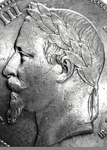 FRANCE (FRANCIA) Napoleon III,5 Francs Strasbourg 1868 - Imagen 7 de 8