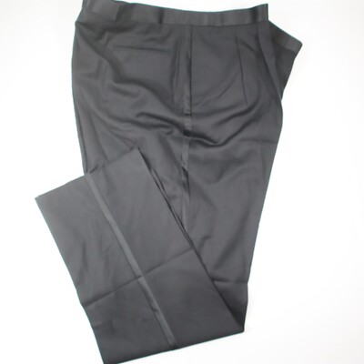 Jones NY Elements Worsted Wool Tuxedo Pants Mens 52 Big & Tall Black NEW!