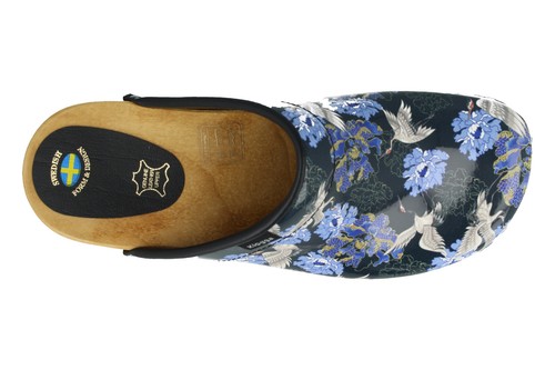 Clogs KRAN PAVUS KLOGGA Flowers Patent Leather Wooden Original handmade Klompen - Picture 13 of 14