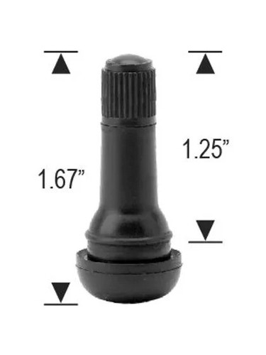 TR413 Snap-in Rubber Tire Valve (bag of 100) with caps, with valve cores - Picture 5 of 5