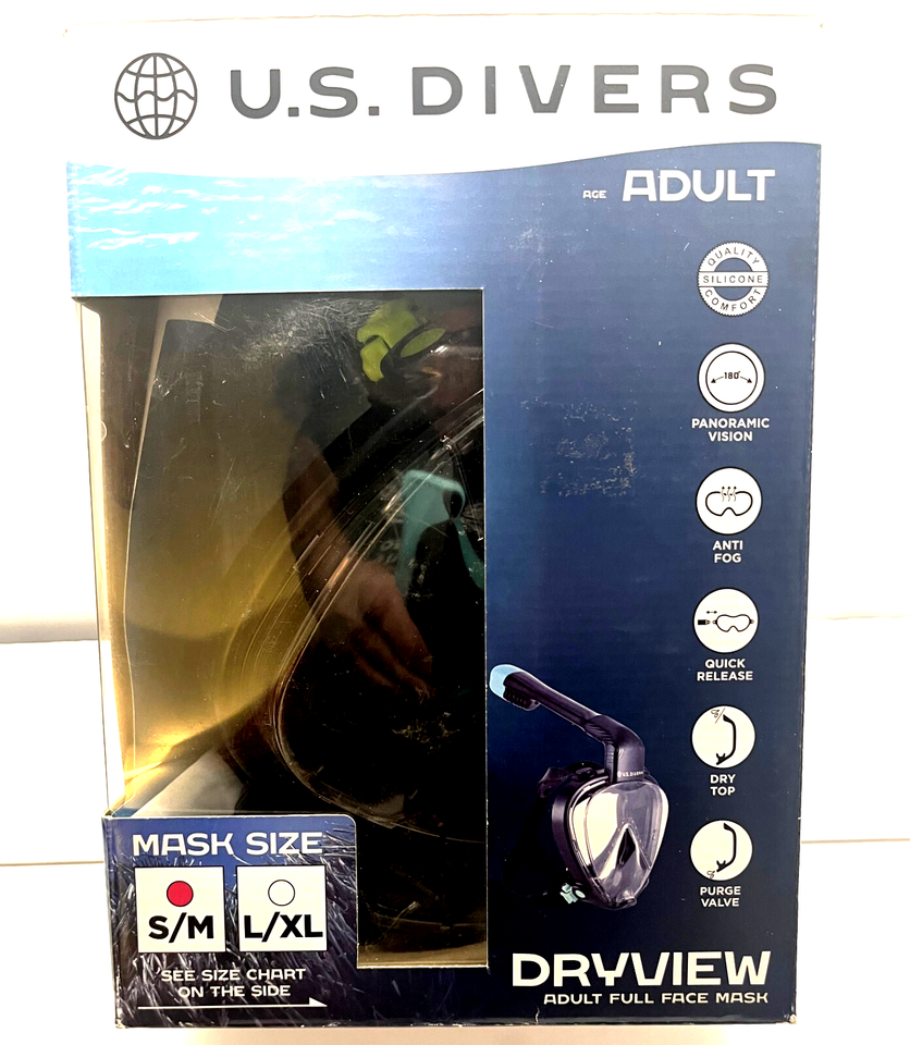 U.S. Divers Dryview Full Face Snorkeling Mask sm/med New | eBay