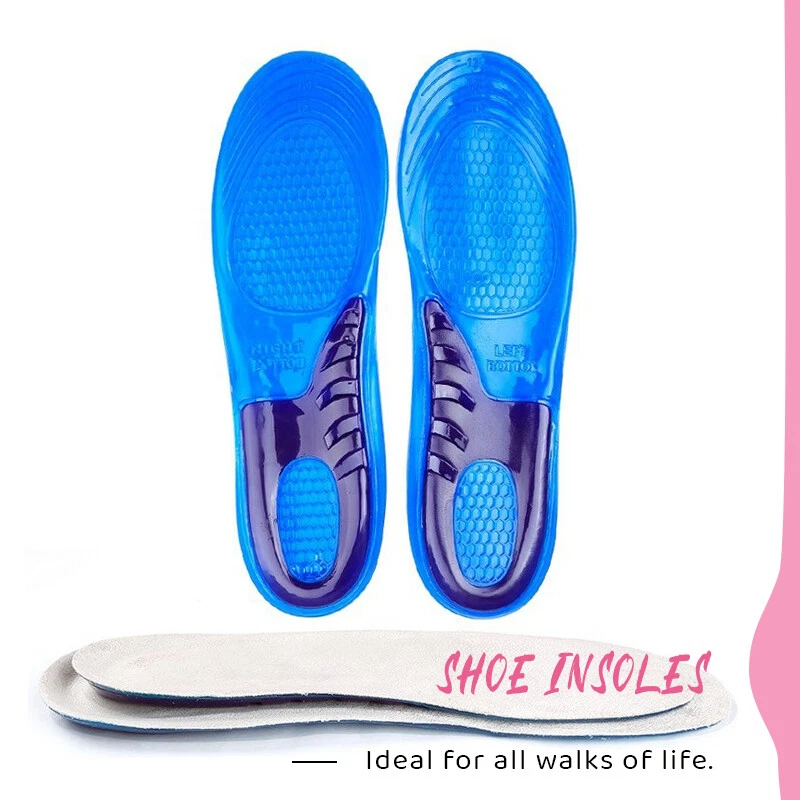 Massaging Gel Shoe Insoles Insert Heel Arch Supports Men Women Flatfoot Plantar - image 2 of 4