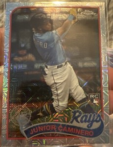 2024 Topps Series 1 - JUNIOR CAMINERO - Silver Pack 1989 Chrome Mojo RC #T89C-34