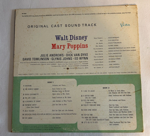 Buena Vista Walt Disneys Mary Poppins Vinyl 12" 33 1/2 RPM LP Schallplatte - Bild 2 von 4