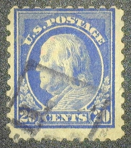 US Scott #438, 1914 20c Franklin - Fine - Used