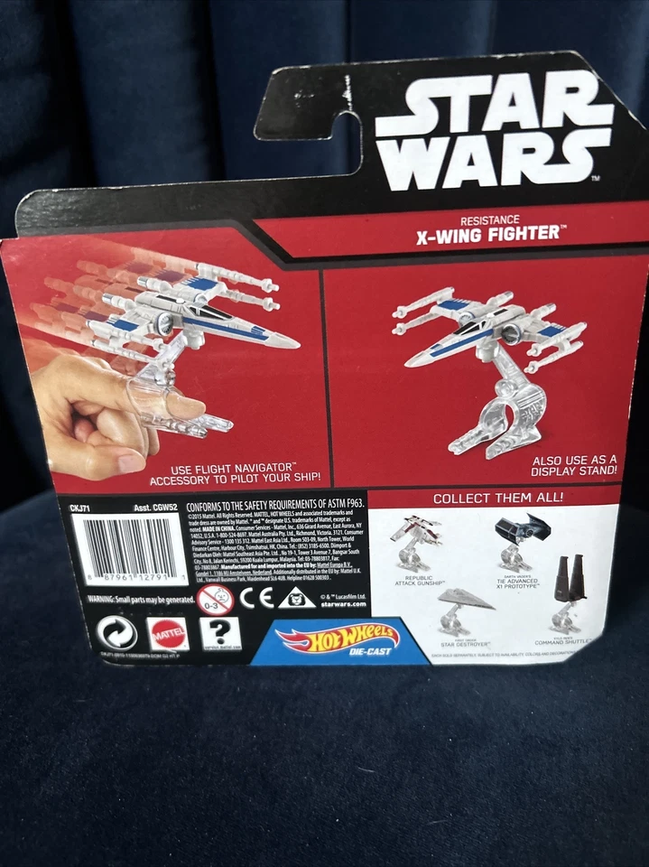 Star Wars Die Cast Resistance X-Wing Fighter, Blue, Unopened, Mattel, Hot Wheels - Image 2 of 2