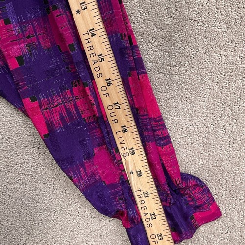 Sonya Ratay San Andre Blouse Women 10 Purple Pink Geometric Button Back USA - Picture 8 of 12