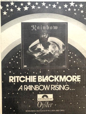 RAINBOW 1976 vintage UK POSTER ADVERT RISING RITCHIE BLACKMORE Polydor Records