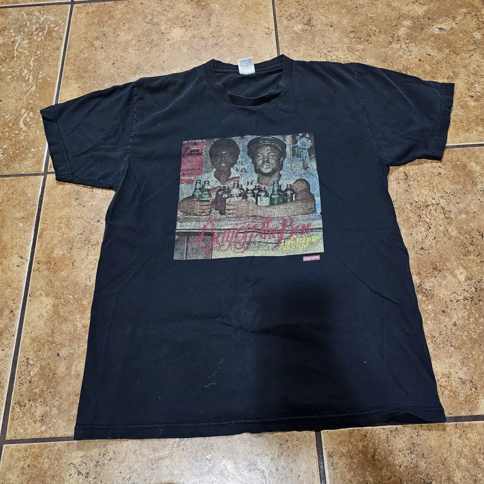 T shirt Supreme Limonious Buy Off The Bar noir taille L 100% authentique USA