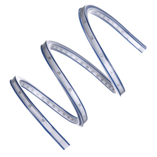 Flexible Ruler 36 Inch 90cm Curve Ruler for Engineering Drawing Blue - Picture 3 of 6