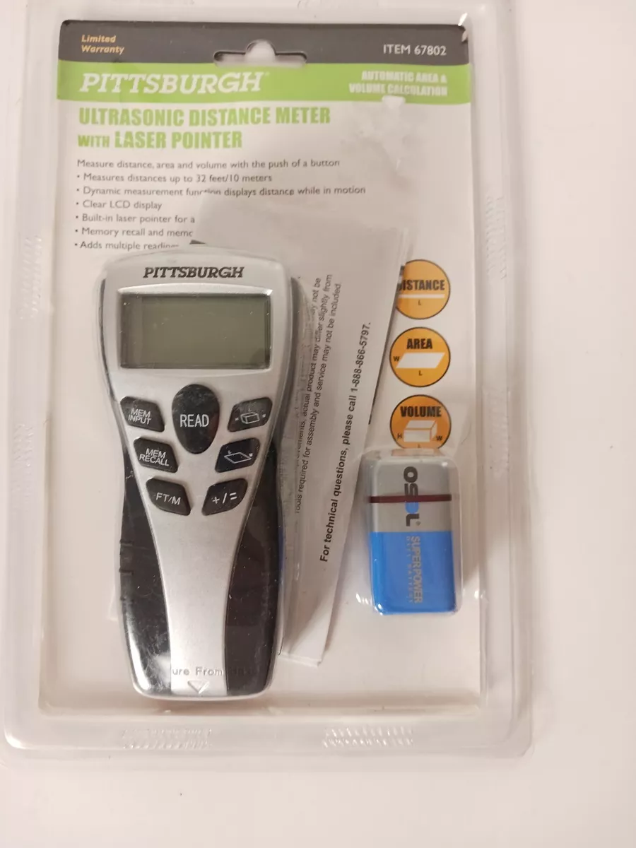 Pittsburgh ultrasonic distance meter outlet with laser pointer