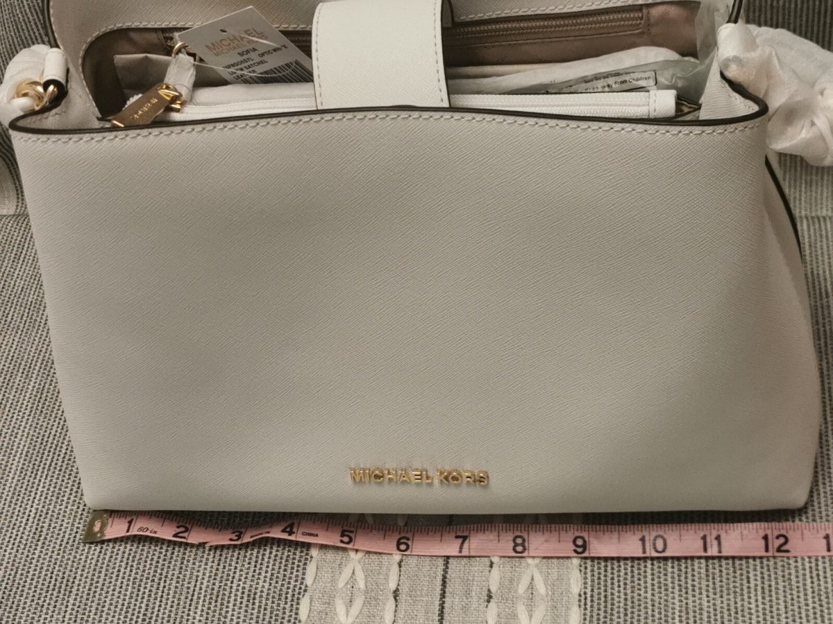 Michael Kors Sophia Optic White Large Satchel Leather | eBay