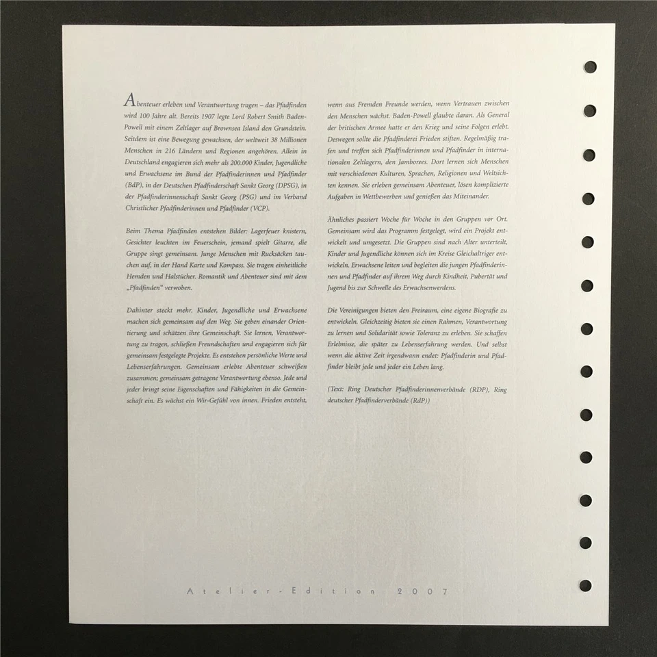 GERMANY ART-EDITION 2007/17 PFADFINDER BOY SCOUTS EUROPA CEPT - Image 2 of 4