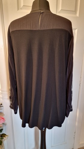 Gerry Weber size 18 hounds tooth check tunic blouse in black - Picture 4 of 8