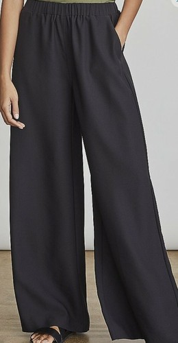 NWT WOMENS ELIZABETH AND JAMES PULL ON WIDE LEG PANTS SIZE M BLACK