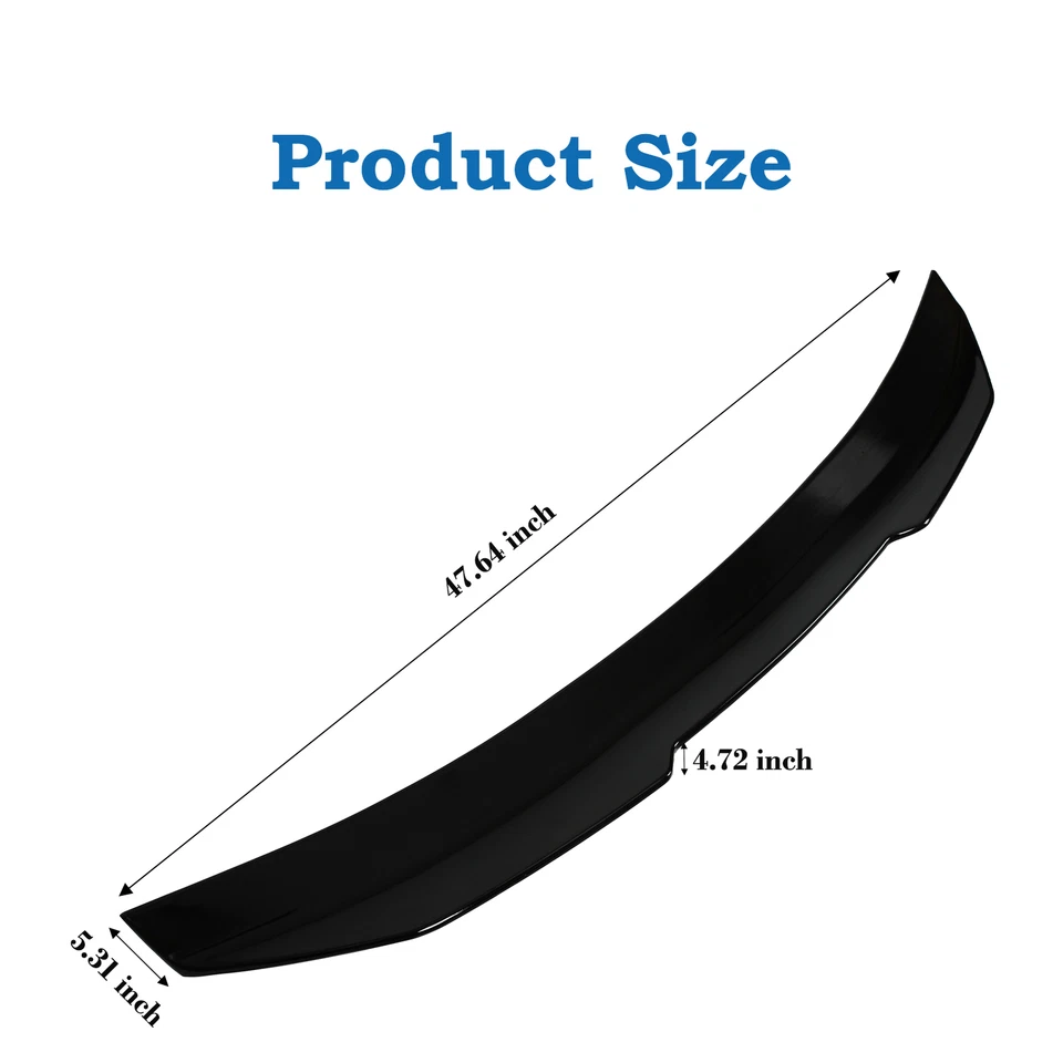 For 2013-2016 Audi A4 B8.5 Sedan Rear Truck Spoiler Wing M4 Style Glossy Black Foto 2 de 4