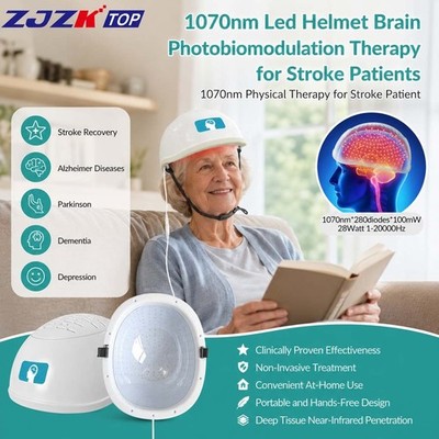 1070nm NIR Therapy Helmet Photobiomodulation for Parkinson Depression Care