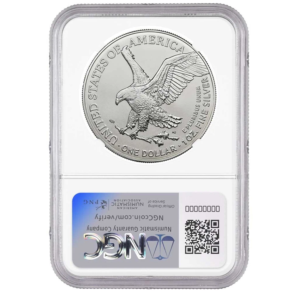 2024 (P) $1 American Silver Eagle Star Privy NGC MS69 etiqueta marrom - Imagem 2 de 2