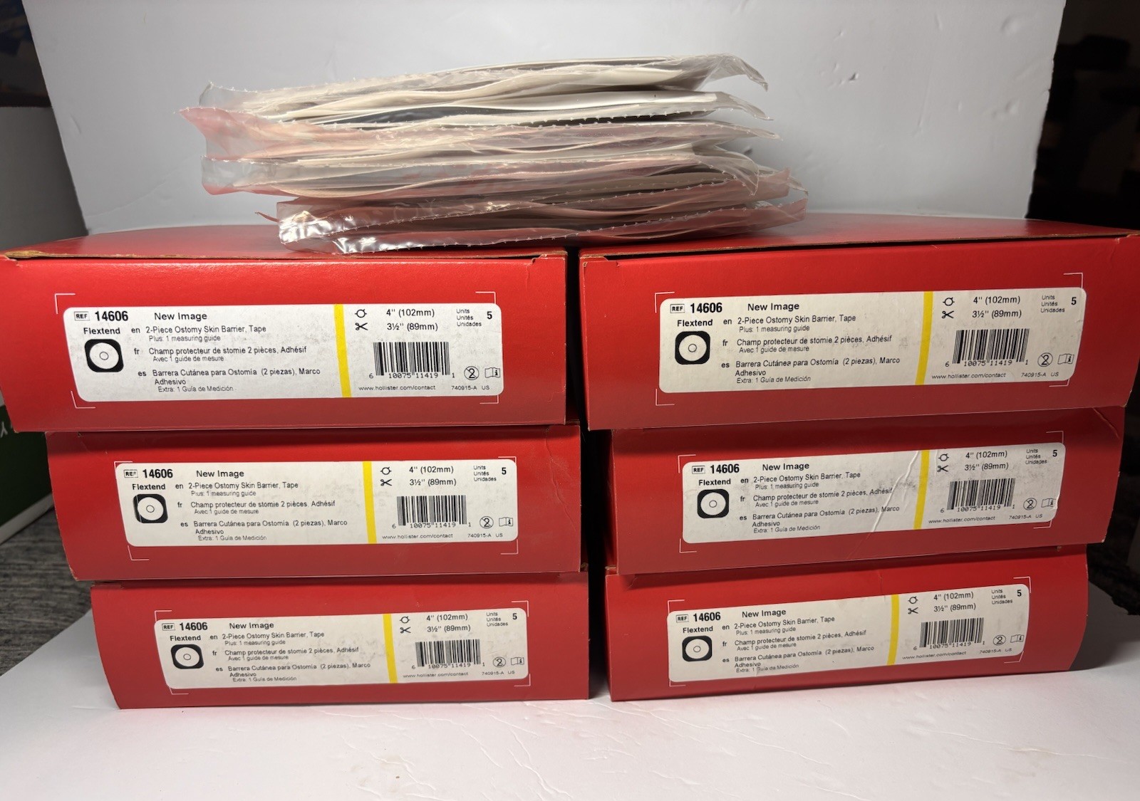 Lot Of 37 Hollister 14606 4 Inch Ostomy Skin Barrier Wafers 1/1/2027 ...