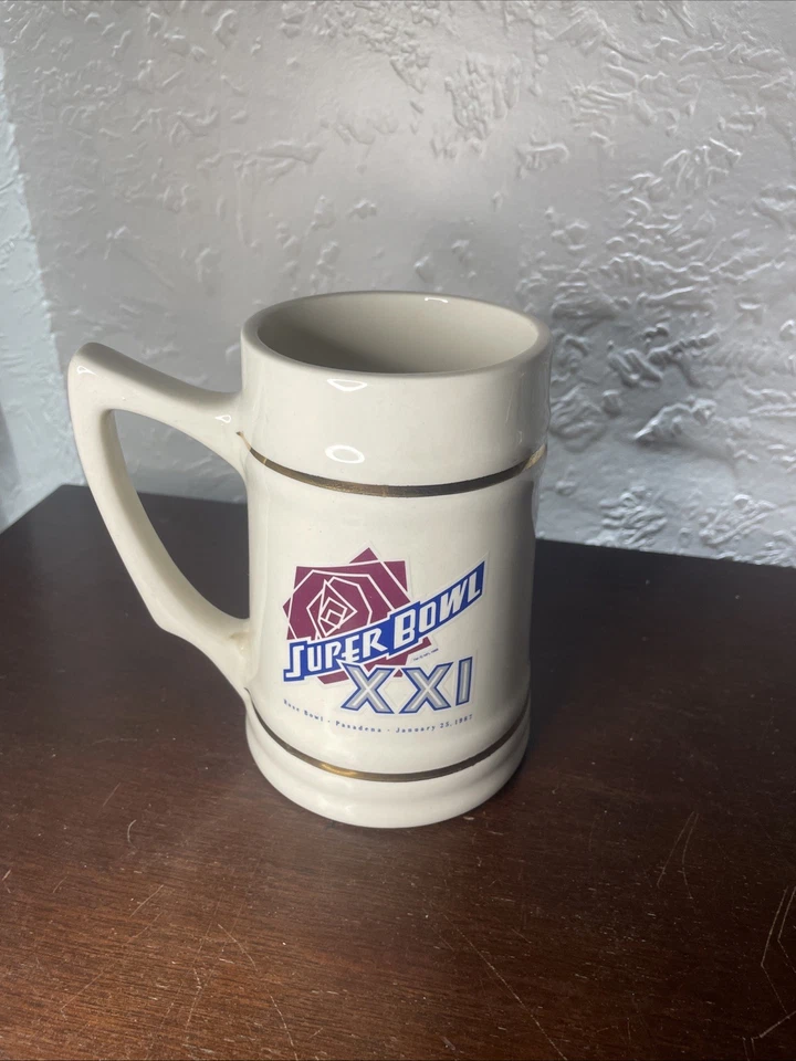 Taza de colección Denver Broncos 1986 AFC Champions Beer Stein Super Bowl 21 XXI 22 oz Foto 4 de 4