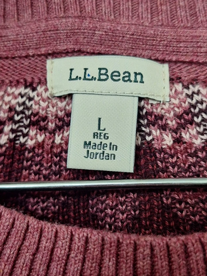 Vintage L.L. Bean Fair Isle Sweater Womens L Pullover Cotton Cashmere Nordic Ski - Image 3 of 4