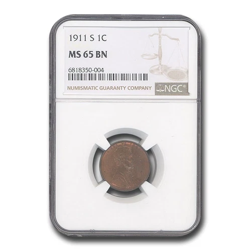 1911-S Lincoln Cent MS-65 NGC (Brown)