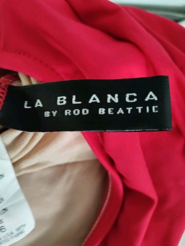 La Blanca rot tiefer Ausschnitt Einteiler Badeanzug Bauchkontrolle Größe 6 - Bild 6 von 10