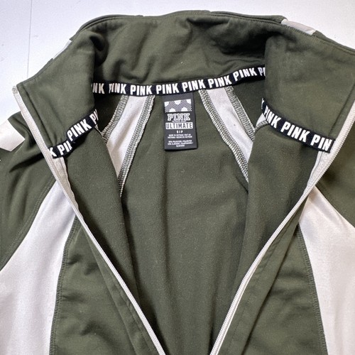 Pink Victoria's Secret Ultimate Athletic Long Sleeve Shirt Olive Green S/P #0719 - Picture 4 of 15