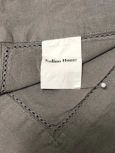 Solino Home Cotton Linen Hemstitch Tablecloth Solid Gray Easter 58x104” NWOT - Picture 4 of 10