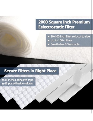 Air Vent Filter 20x100 Inch, Cut to Fit Air Filter, Electrostatic - Picture 4 of 7
