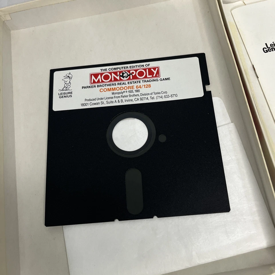 MONOPOLY by Leisure Games 1989 Commodore 64/128 Game Disk, Instructions, Box - Image 4 of 4