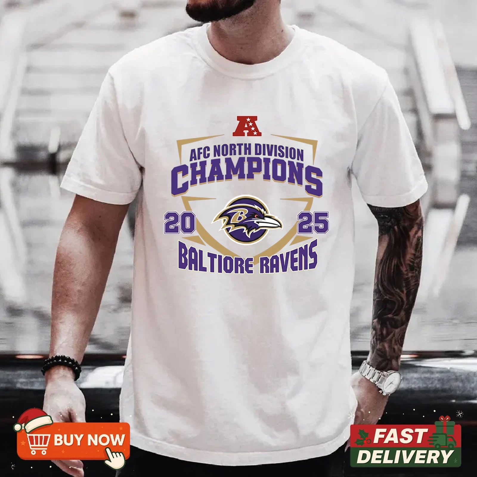 Baltimore Ravens AFC North Division Champions 2025 TShirt