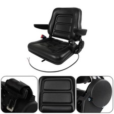 Fold Down Forklift Seat w/Armrest Safety Belt Excavator Tractor Loader Backhoe