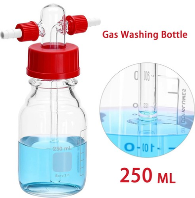 #ad #ad 250ML Lab Gas Washing Bottle Glass Lab Scrubber Buffer Bottle Lab Glassware GL $31.99