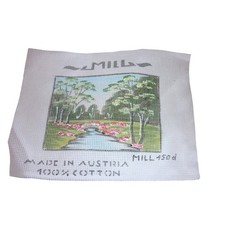 Mill Needlepoint Canvas 450d Landscape River Trees 100 Cotton Made in Austria