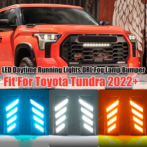LED DRL Daytime Running Light Turn Signal Bumper Lamp For Toyota Tundra 2022-23 - Picture 2 of 12