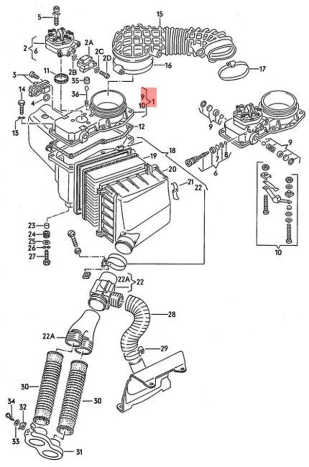 Genuine Volkswagen Air Flow Meter NOS Audi 4000 quattro 5000 Coupe 034133471 - Image 2 of 2