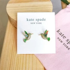 New Kate Spade Dazzling Daisy Hummingbird Gold Multicolor Stud Earrings