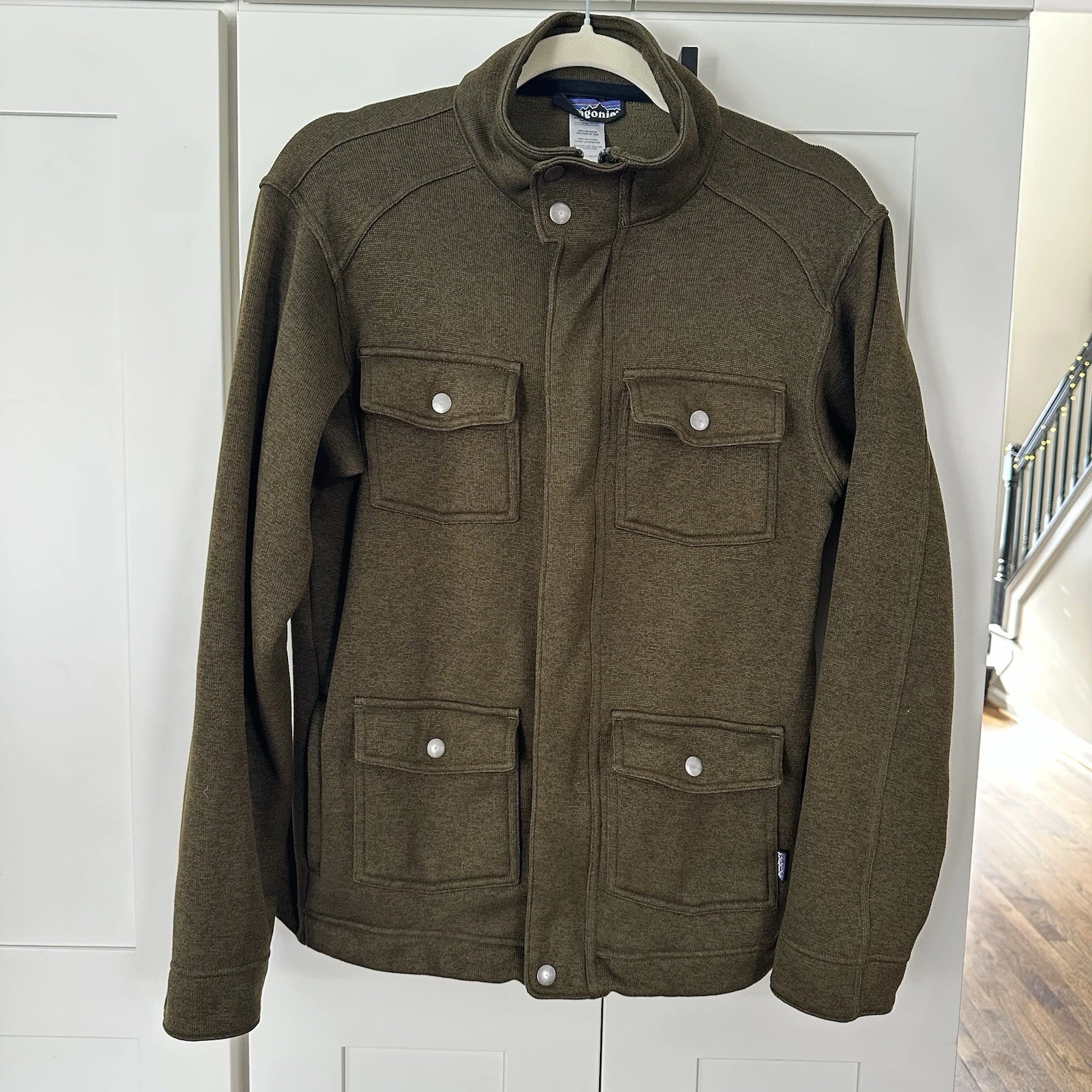 Patagonia Better Jacket Knit Sweater Full Zip Olive Green Mens Size Small