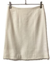 CHANEL tweed skirt white P22828W03247