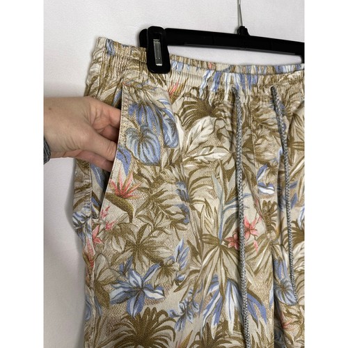 Tommy Bahama Mens Hawaiian Palm Print Casual Shorts Cotton Tencel Beach Large - 第 3/6 張圖片