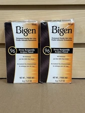 BIGEN #96 Lot Of 2 Deep Burgundy POWDER HAIR COLOR No Ammonia Mix W/Water 0.21oz