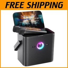 Compact Karaoke Machine with Echo Effects & Built-in Lyrics, Perfect for Parties