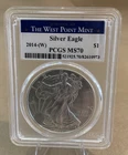 2014-W PCGS MS70 Silver Eagle - West Point Mint Label U.S. 1oz Silver Coin