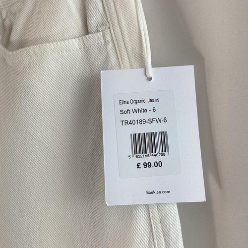 Baukjen White 'Elina' Organic High Rise Straight Leg Jeans UK 6 NWT £99 - Picture 5 of 10