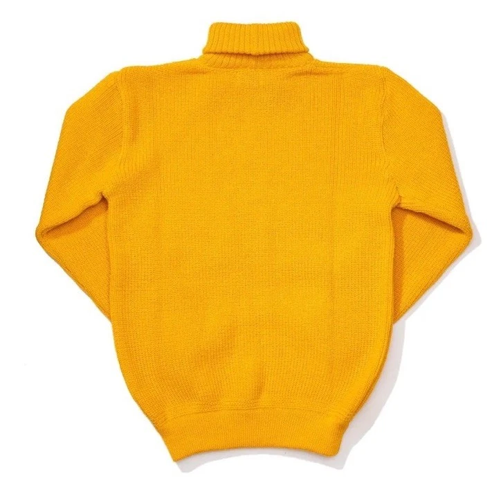 Suéter de lana Heim U Boat cuello redondo dorado amarillo talla mediana para hombre Foto 2 de 4