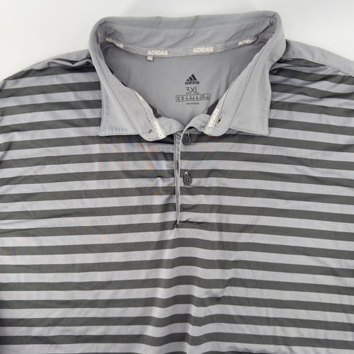 Adidas Ultimate 365 Streifen Golf Polo grau Herren 3XL Performance Stretch Kragen