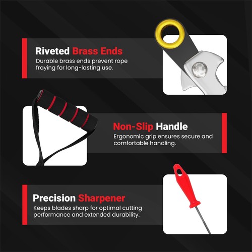 55 Inch High Limb Rope Saw – 360 Rope Chain Saw for Manual Tree Limb Cutting ... - Picture 4 of 9